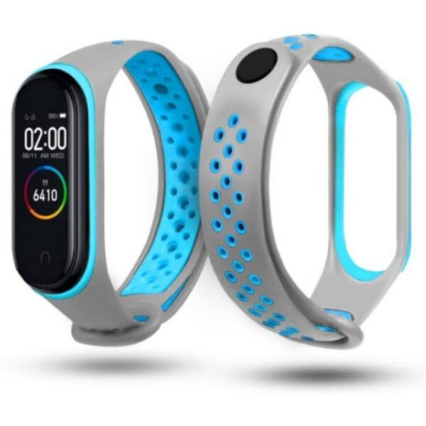 Ремешок CASE Nike для Mi Band 3/4 серо-голубой