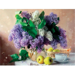 Картина стразами (алмазная мозаика) ОСТРОВ СОКРОВИЩ «Букет сирени» 662430