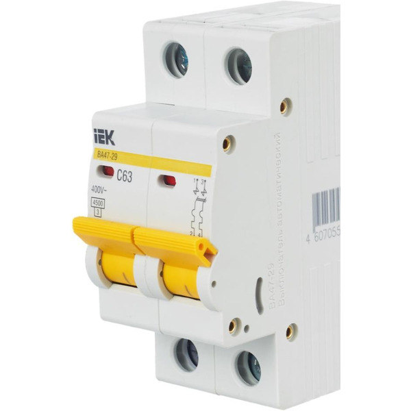 Выключатель автоматический IEK ВА 47-29 2п 63А С MVA20-2-063-C