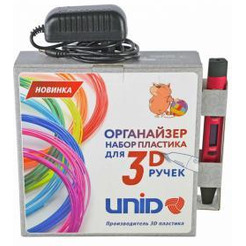 UNID Набор-органайзер с пластиком для 3D ручек: ABS6 (по 10м. 6 цветов в коробке)