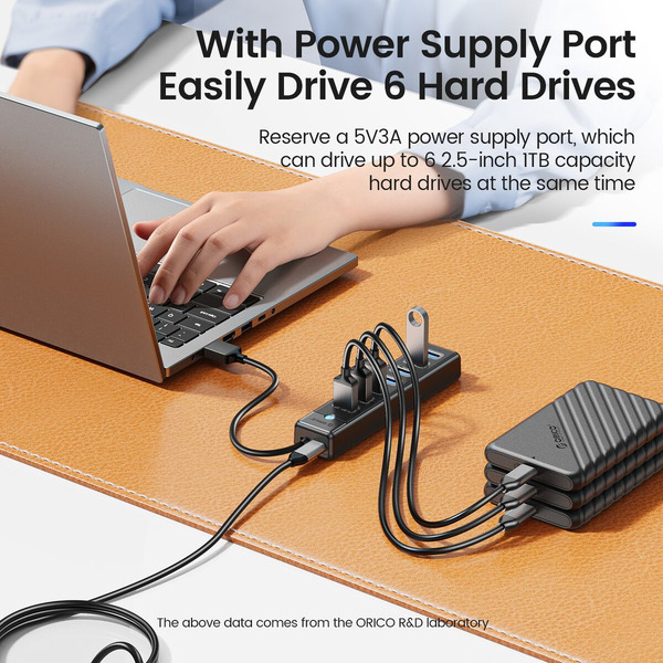 USB-хаб Orico PW7U-U3-10-BK-EP
