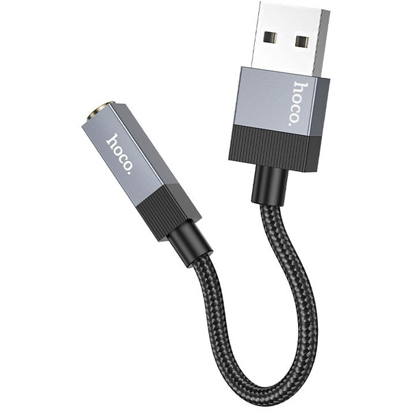 Кабель/переходник Hoco UPA32D USB на Jack 3.5 (черный)