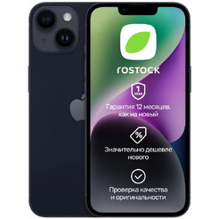 Смартфон Apple iPhone 14 128Gb SIM+eSIM восстановленный Rostock Грейд В (черный)