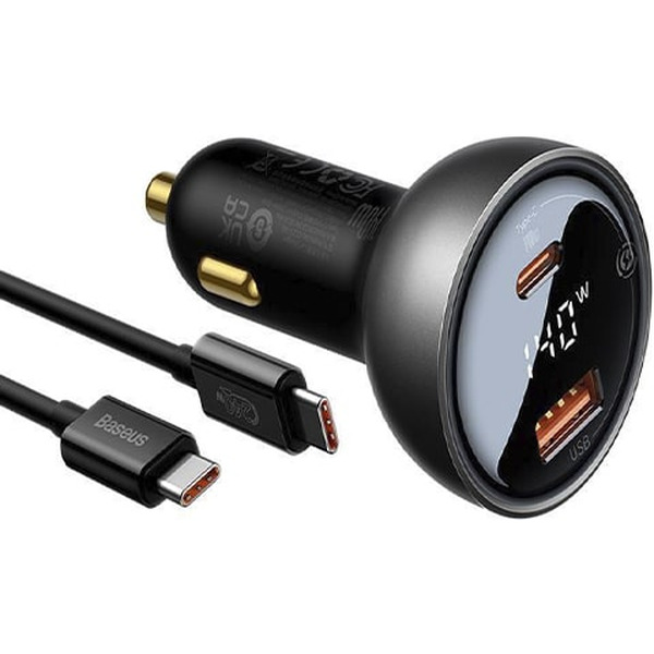 Автомобильное зарядное устройстао Baseus Digital Display PD3.1 Dual Fast Charger U+С 140W Set CGZX070001
