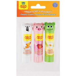 Набор клей-карандаш Мульти-Пульти "Зверята: Кот, Мишка, Панда" GS_41909