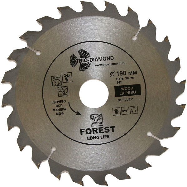 Пильный диск Trio-diamond FLL811 190*30*24Т