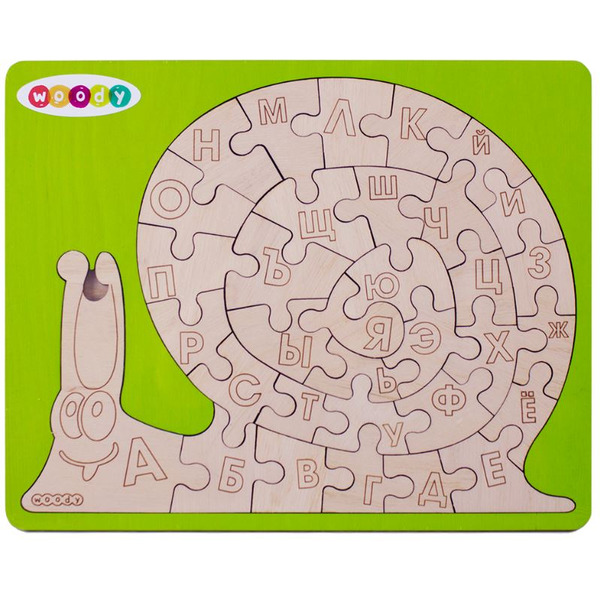 Пазл Woody Умная улитка. Планшет 02666