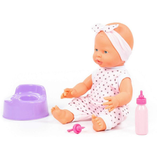 Пупс Полесье Веселый с соской, бутылочкой и горшком 86747
