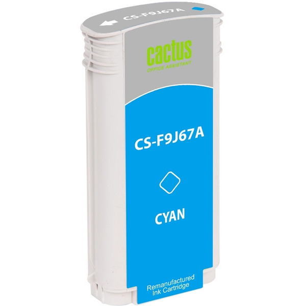 Картридж струйный Cactus CS-F9J67A 728XL голубой (130мл) для HP DJ T730/T830