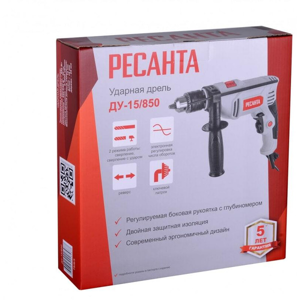 Дрель Ресанта ДУ-15/850 (75/8/3)