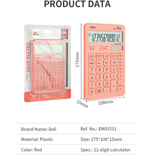Калькулятор Deli EM01541