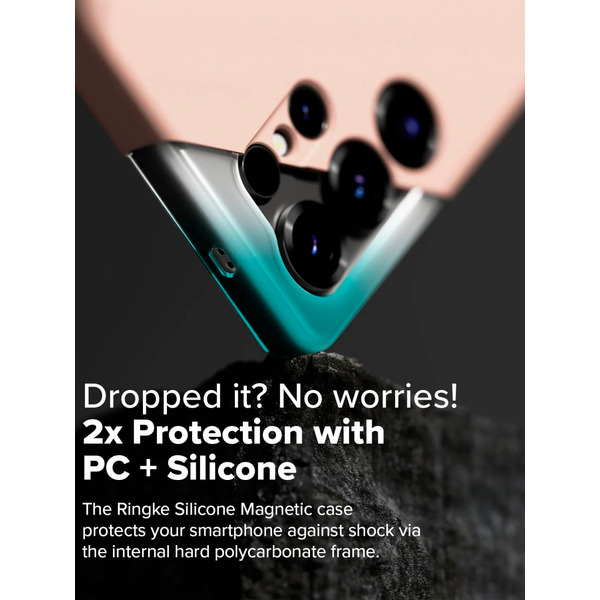 Чехол Ringke SILICONE MAGNETIC для Galaxy S25 Ultra PINK SAND