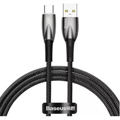 Кабель Baseus Glimmer Series Fast Charging Data Cable USB Type-A - Type-C 100W CADH000401 (1 м, черный)