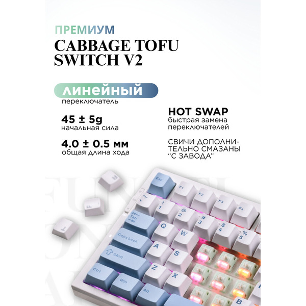 Клавиатура MCHOSE G75 Pro Blue (KTT Cabbage Tofu Switch V2)