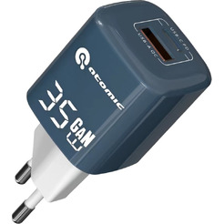 Зарядное устройство Atomic CRYSTAL G351 GAN 35W 2-порта USB (A+C), цвет синий | 10.191