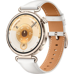 Смарт-часы HUAWEI Watch GT 6 41mm (KSU-B19) золотистый, с белым кожаным ремешком