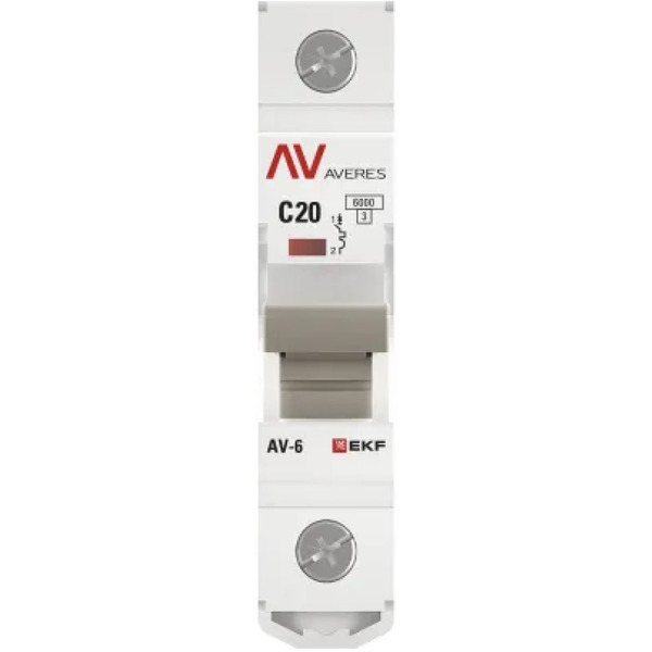 Выключатель автоматический EKF Averes AV-6 1P 20A (C) 6kA