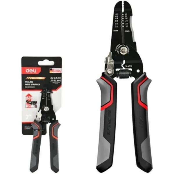 Инструмент для снятия изоляции Deli EDL383028