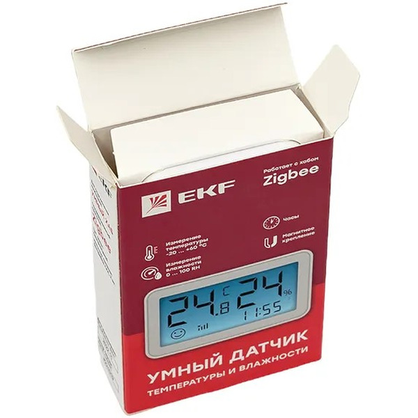 Умный датчик температуры и влажности с экраном Zigbee EKF Connect