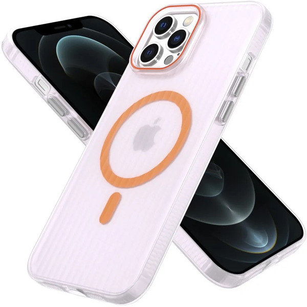 Задняя накладка CASE Translucent Strip Apple iPhone 12 Pro Max (прозрачно-оранжевый)