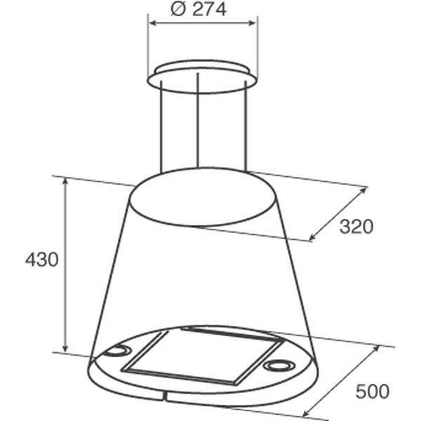 Кухонная вытяжка Jetair Gisela BK/F/50