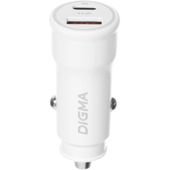 Автомобильное зарядное устройство Digma DGC2С (белый)