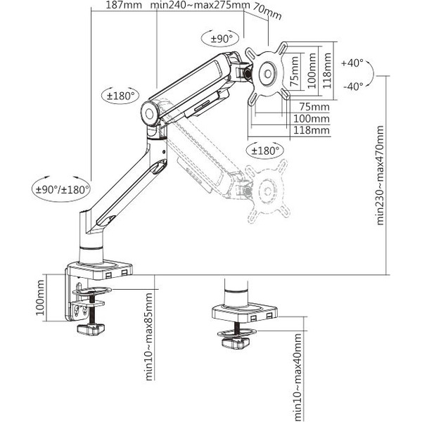 Кронштейн для монитора Ultramounts UM732BR (коричневый)