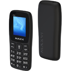 Кнопочный телефон Maxvi C45 + ЗУ WC-112 (черный)
