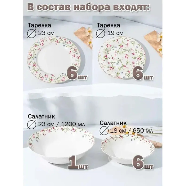 Набор тарелок JEWEL Софи ПС0028-03 (19шт)