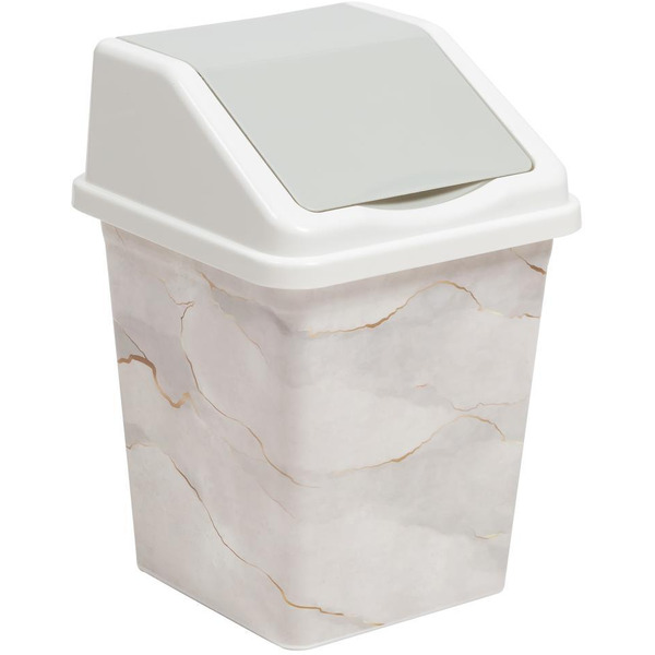 Ведро для мусора BRADEX 941056 (белый мрамор, 10 л)