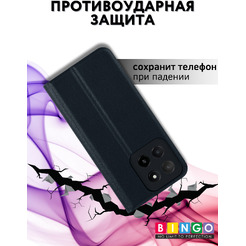 Чехол-книга BINGO Litchi для HONOR X5b/X5b Plus (черный)