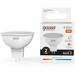 Светодиодная лампочка Gauss Elementary GU5.3 5.5W 430lm 3000К 13516