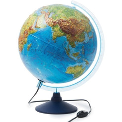 Школьный глобус Globen Физико-политический рельефный с подсветкой 013200233