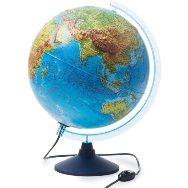 Школьный глобус Globen Физико-политический рельефный с подсветкой 013200233