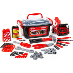 Автомобиль-эвакуатор Полесье 57136 214-01 MAMMOEТ + конструкторский набор (36 элементов)