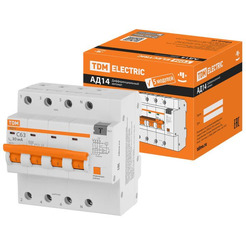Дифференциальный автомат TDM АД14 4P C63 30 мА 4.5 кА тип АС SQ0204-0145