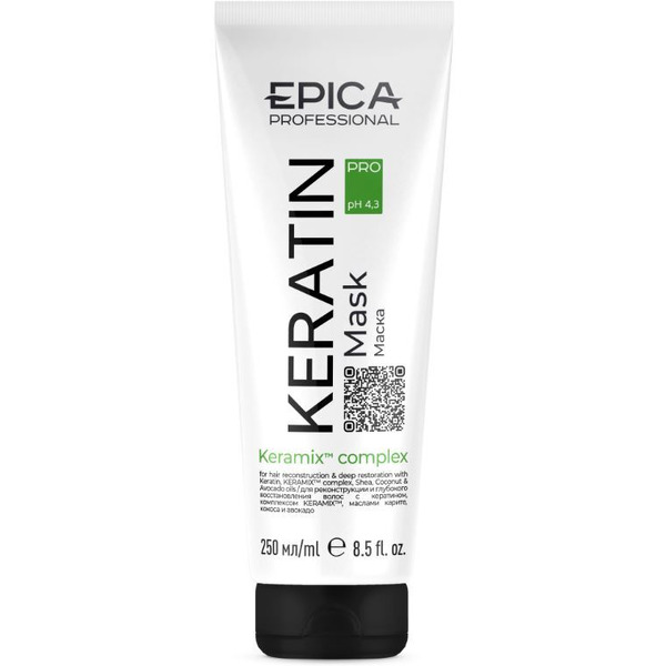 Маска для реконструкции и глубокого восстановления волос EPICA Professional Keratin PRO 250 мл. 91404