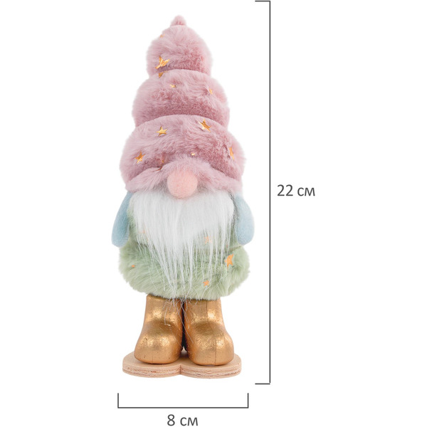 Украшение новогоднее интерьерное ЗОЛОТАЯ СКАЗКА Пушистый гномик 592564