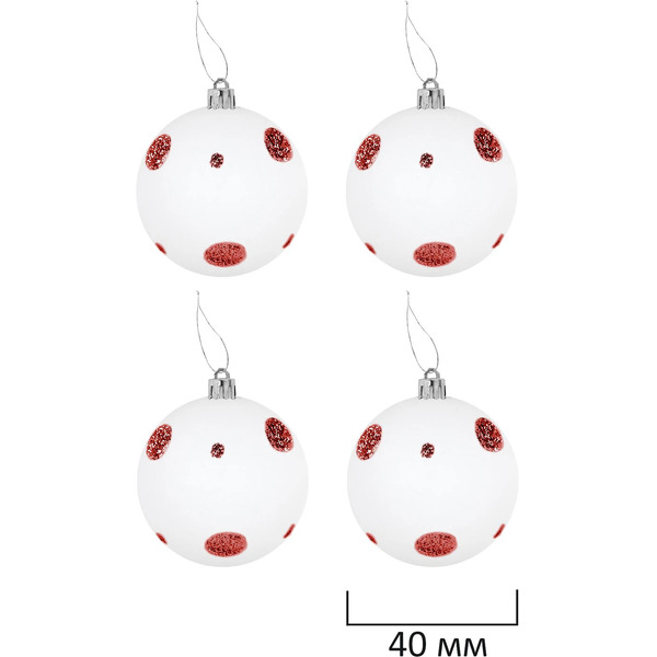 Шары елочные ЗОЛОТАЯ СКАЗКА Red&Snow Winter 592595 (красный, белый )