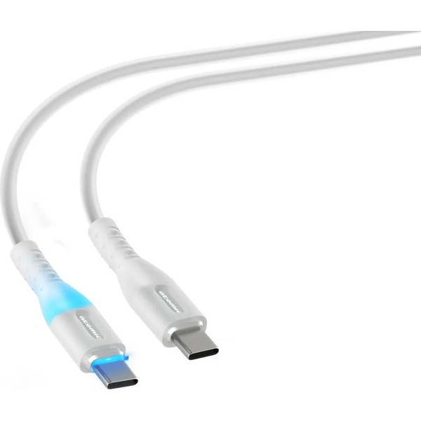 Кабель Atomic LEDIT USB-C - USB-C PD 60W, LED, 1.2 м, белый | 30.372
