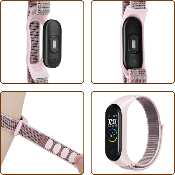 Нейлоновый ремешок EVOLUTION для Xiaomi Mi Band 3/4 XMB34-N01 Light-Pink