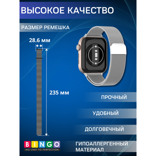 Ремешок BINGO Magnetic для HONOR Watch 5 (серебристый)