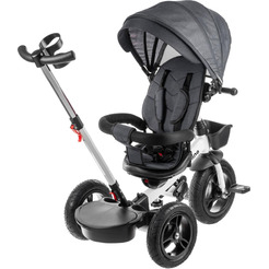 Трехколесный велосипед с ручкой NINO 6688 (серый)