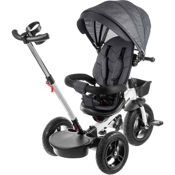 Трехколесный велосипед с ручкой NINO 6688 (серый)