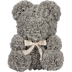 Мишка из роз TEDDY ROSE BEAR серый (8016)