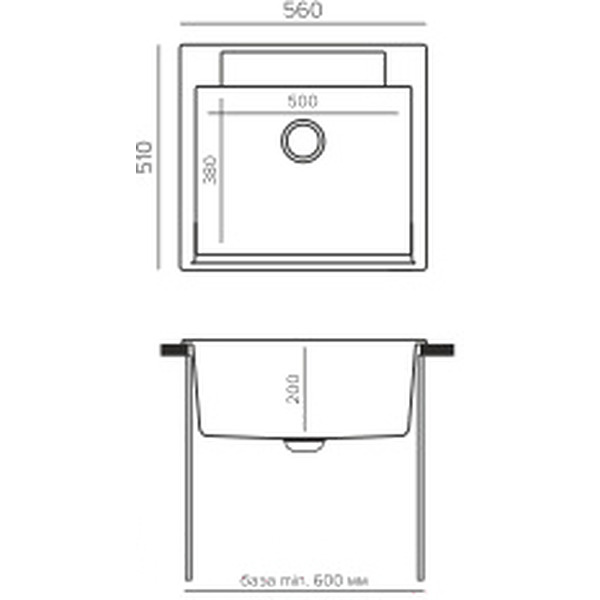 Кухонная мойка Polygran Argo 560 (опал)