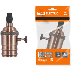 Патрон подвесной Е27 с выключателем TDM SQ0335-0069