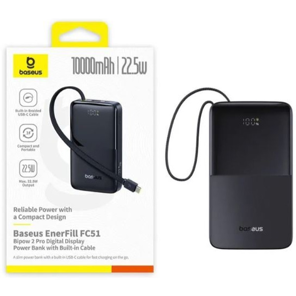 Внешний аккумулятор Baseus EnerFill FC51 Bipow2 Pro Power Bank 10000mAh (черный)