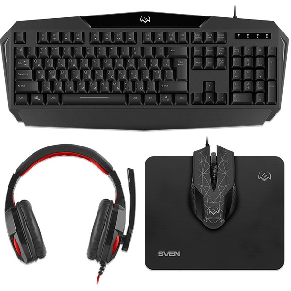 Игровой комплект клавиатура+мышь+коврик+наушники SVEN GS-4300