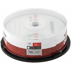 Комплект дисков DVD+R Sonnen 4,7 Gb 16x 25шт (513532)